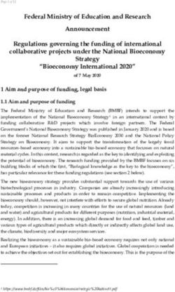 Federal Ministry of Education and Research Announcement Regulations governing the funding of international collaborative projects under the ...