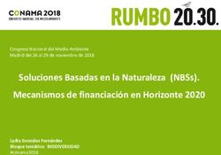 Soluciones Basadas en la Naturaleza (NBSs). Mecanismos de financiaci&oacute;n en Horizonte 2020 - Lydia Gonz&aacute;lez Fern&aacute;ndez Bloque tem&aacute;tico: BIODIVERSIDAD ...