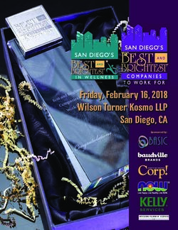Friday, February 16, 2018 Wilson Turner Kosmo LLP San Diego, CA