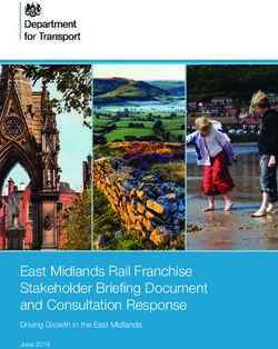 East Midlands Rail Franchise Stakeholder Briefing Document and Consultation Response - Driving Growth in the East Midlands June 2018