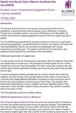 Health and Social Care Alliance Scotland (the - ALLIANCE)