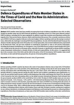 Defence Expenditures of Nato Member States in the Times of Covid and the New Us Administration: Selected Observations