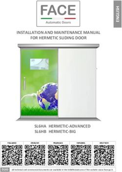 INSTALLATION AND MAINTENANCE MANUAL FOR HERMETIC SLIDING DOOR