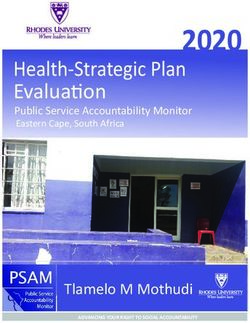 2020 Health-Strategic Plan Evaluaon - Public Service Accountability Monitor Eastern Cape, South Africa - PSAM