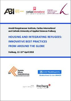 HOUSING AND INTEGRATING REFUGEES: INNOVATIVE BEST PRACTICES FROM AROUND THE GLOBE - Arnold Bergstraesser Institute, Caritas international and ...