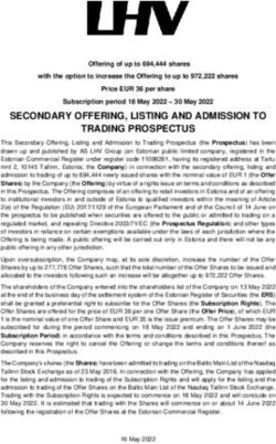 SECONDARY OFFERING, LISTING AND ADMISSION TO TRADING PROSPECTUS