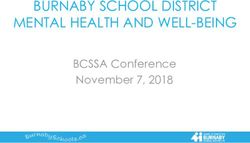 BURNABY SCHOOL DISTRICT MENTAL HEALTH AND WELL-BEING - BCSSA Conference November 7, 2018