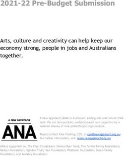 2021-22 Pre-Budget Submission - Arts, culture and creativity can help keep our economy strong, people in jobs and Australians together 2021-22 ...