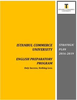 ISTANBUL COMMERCE UNIVERSITY ENGLISH PREPARATORY PROGRAM - STRATEGIC PLAN 2016-2019