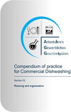 Compendium of practice for Commercial Dishwashing - Planning and organisation