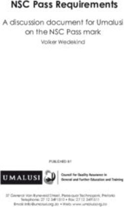 NSC Pass Requirements - A discussion document for Umalusi on the NSC Pass mark