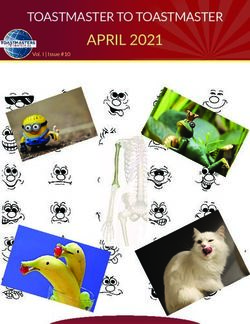 APRIL 2021 TOASTMASTER TO TOASTMASTER - Vol. I | Issue #10 - Toastmasters District 55