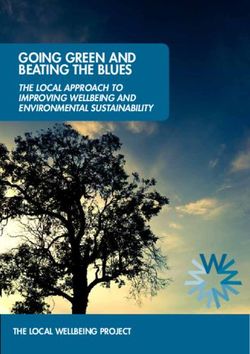 GOING GREEN AND BEATING THE BLUES - THE LOCAL APPROACH TO IMPROVING WELLBEING AND ENVIRONMENTAL SUSTAINABILITY