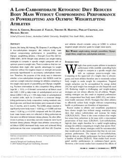 A LOW-CARBOHYDRATE KETOGENIC DIET REDUCES BODY MASS WITHOUT COMPROMISING PERFORMANCE IN POWERLIFTING AND OLYMPIC WEIGHTLIFTING ATHLETES - Elements ...