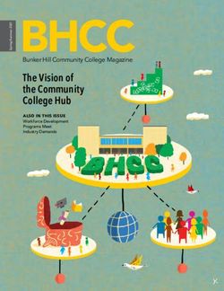 The Vision of the Community College Hub - ALSO IN THIS ISSUE Workforce Development Programs Meet Industry Demands