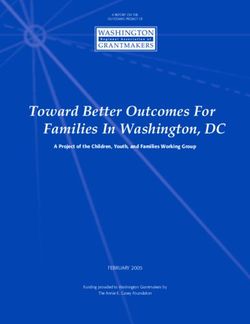 Toward Better Outcomes For Families In Washington, DC - FEBRUARY 2005 - A Project of the Children, Youth, and Families Working Group