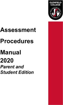 Assessment Procedures Manual 2020 - Parent and Student Edition - Glenfield College