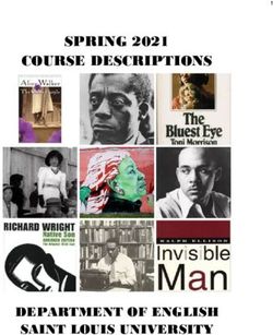 SPRING 2021 COURSE DESCRIPTIONS - DEPARTMENT OF ENGLISH SAINT LOUIS UNIVERSITY