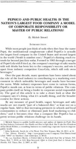 PEPSICO AND PUBLIC HEALTH: IS THE NATION'S LARGEST FOOD COMPANY A MODEL OF CORPORATE RESPONSIBILITY OR MASTER OF PUBLIC RELATIONS?