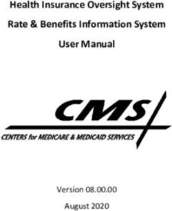 Health Insurance Oversight System Rate & Benefits Information System User Manual - Version 08.00.00 August 2020 - CMS