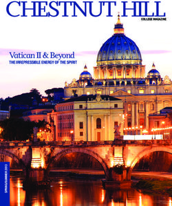 CHESTNUT HILLCOLLEGE MAGAZINE - VATICAN II & BEYOND THE IRREPRESSIBLE ENERGY OF THE SPIRIT