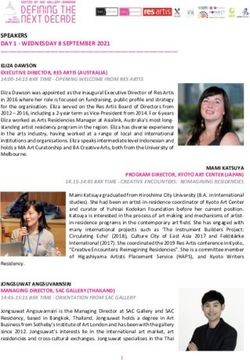 SPEAKERS DAY 1 - WEDNESDAY 8 SEPTEMBER 2021 ELIZA DAWSON EXECUTIVE DIRECTOR, RES ARTIS (AUSTRALIA)