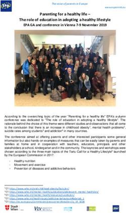 Parenting for a healthy life - The role of education in adopting a healthy lifestyle