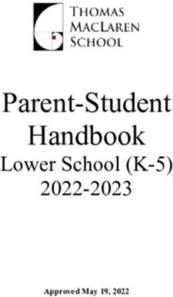 Parent-Student Handbook - Lower School (K-5) 2022-2023 Approved May 19, 2022 - Thomas MacLaren School