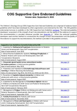 COG Supportive Care Endorsed Guidelines - Children's ...