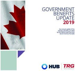 GOVERNMENT BENEFITS UPDATE - 2019 Our annual update of the statutory benefits provided by the Federal and Provincial Governments of Canada