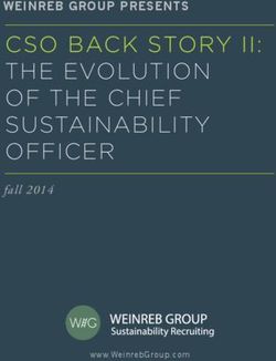 CSO BACK STORY II: THE EVOLUTION OF THE CHIEF SUSTAINABILITY OFFICER - WEINREB GROUP PRESENTS