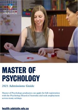 MASTER OF PSYCHOLOGY 2021 Admissions Guide - health.adelaide.edu.au - Faculty of ...