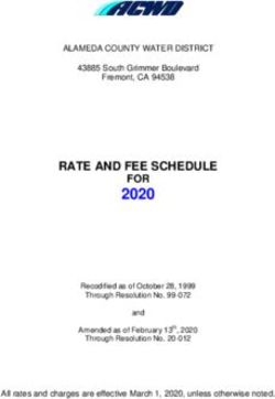 2020 FOR RATE AND FEE SCHEDULE - Alameda County Water District