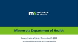 Minnesota Department of Health - Assisted Living Webinar September 15, 2022 PROTECTING, MAINTAINING AND IMPROVING THE HEALTH OF ALL MINNESOTANS