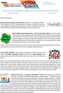 Kia ora koutou - Otari School