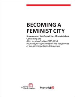 Becoming a Feminist city - statement of the conseil des montréalaises Concerning the - Montréal
