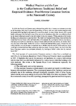 Medical Practice and the Law in the Conflict between Traditional Belief and Empirical Evidence: Post-Mortem Caesarean Section in the Nineteenth ...
