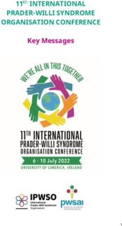 PRADER-WILLI SYNDROME ORGANISATION CONFERENCE - Key Messages 11th INTERNATIONAL