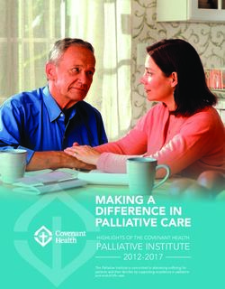 MAKING A DIFFERENCE IN PALLIATIVE CARE - Covenant Health