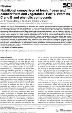 Review Nutritional comparison of fresh, frozen and canned fruits and vegetables. Part 1. Vitamins C and B and phenolic compounds