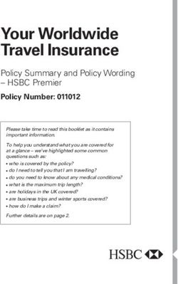 Your Worldwide Travel Insurance - Policy Summary and Policy Wording - HSBC Premier Policy Number: 011012