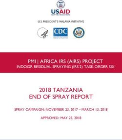 2018 TANZANIA END OF SPRAY REPORT - PMI | AFRICA IRS (AIRS) PROJECT INDOOR RESIDUAL SPRAYING (IRS 2) TASK ORDER SIX - President's Malaria ...
