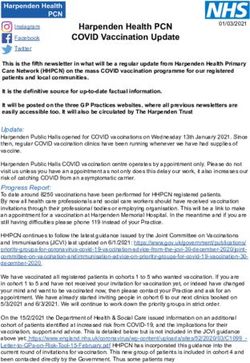 Harpenden Health PCN COVID Vaccination Update
