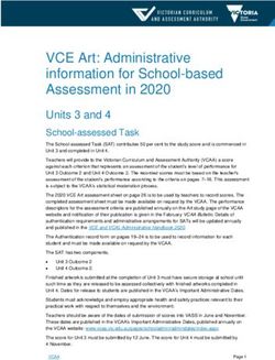VCE Art: Administrative information for School-based Assessment in 2020 - VCAA