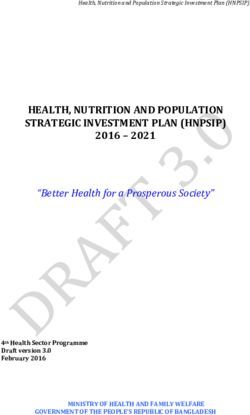 HEALTH, NUTRITION AND POPULATION STRATEGIC INVESTMENT PLAN (HNPSIP)