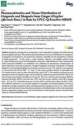 Pharmacokinetics and Tissue Distribution of Gingerols and Shogaols from Ginger (Zingiber officinale Rosc.) in Rats by UPLC-Q-Exactive-HRMS