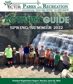 SPRING/SUMMER 2022 - Resident Registration Begins: Monday, April 25, 2022 SPRING/SUMMER 2022 | 1 - Victor, NY