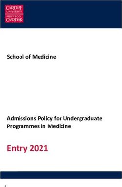 Entry 2021 - School of Medicine Admissions Policy for Undergraduate Programmes in Medicine - Cardiff University