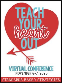 Virtual conference STANDARDS BASED STRATEGIES - N OVEMBER 6-7, 2020