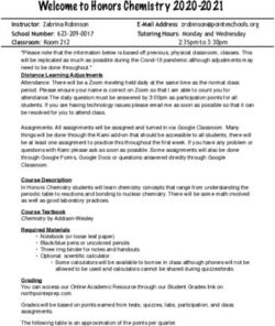 Welcome to Honors Chemistry 2020-2021 - North Pointe Prep